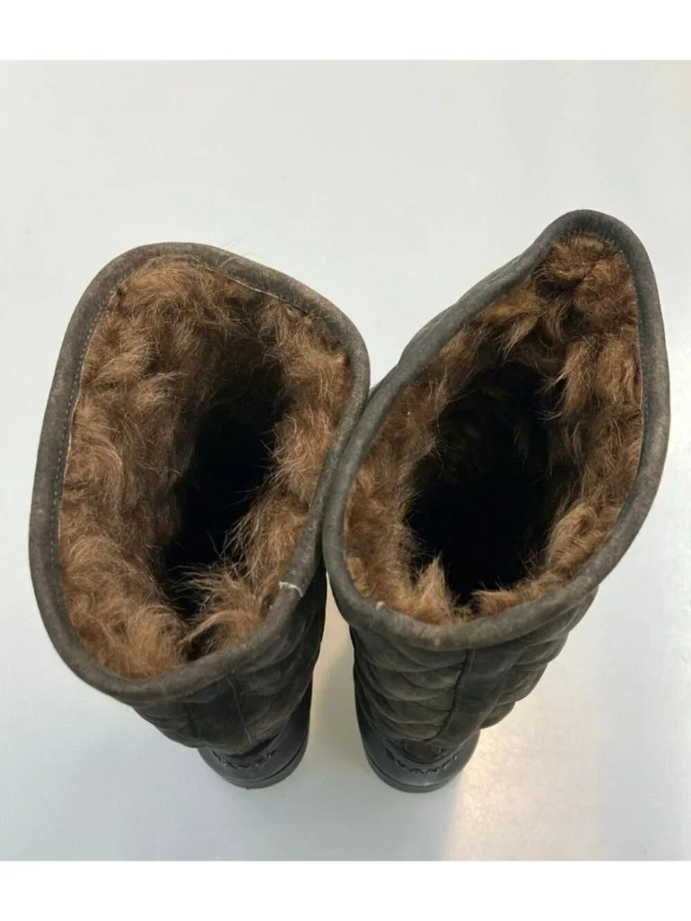 Chanel Long Gray Boots Quilted CC Logo